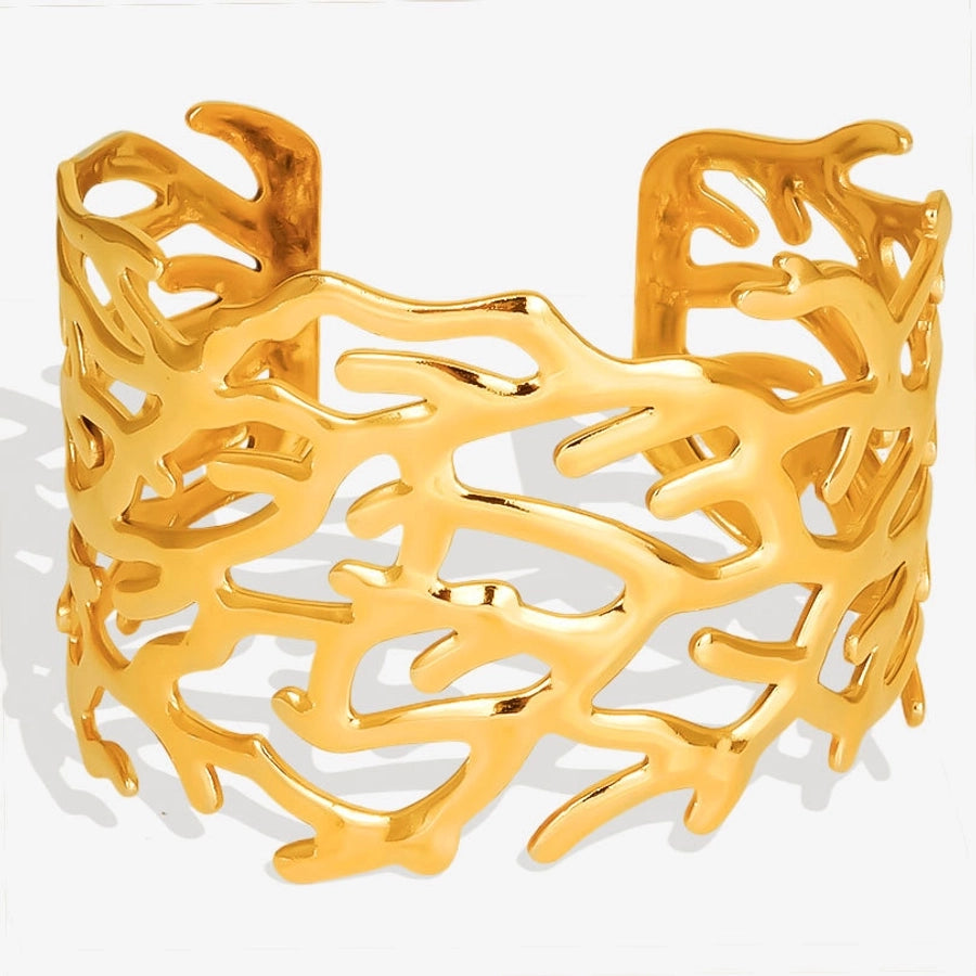 Exaggerated Solid Color 304 Stainless Steel 18K Gold Plated Bangle In Bulk Stainless Steel Bracelets