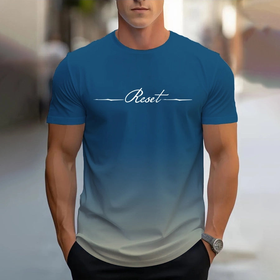 Men's Letter Casual Basic Classic Style Round Neck Short Sleeve Regular Fit Men's T-shirt