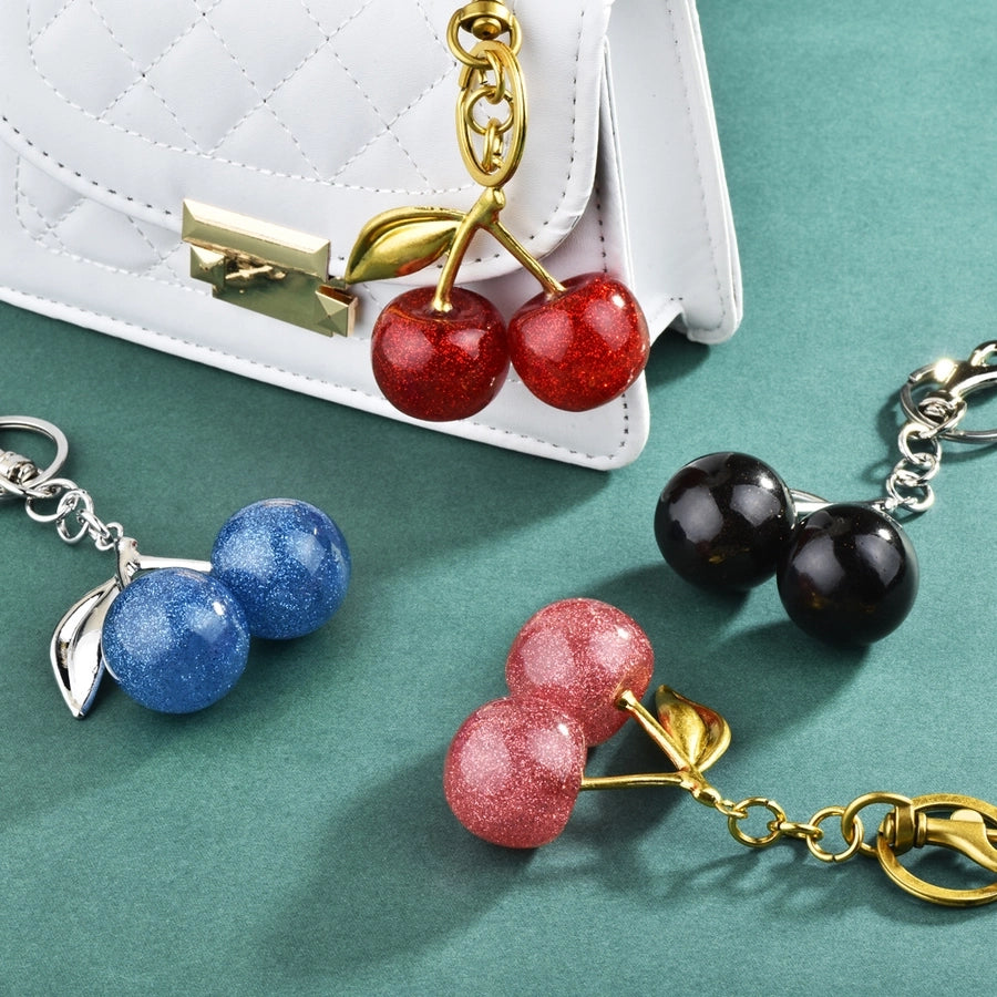 Artificial Crystal Alloy Cherry Bag Charms