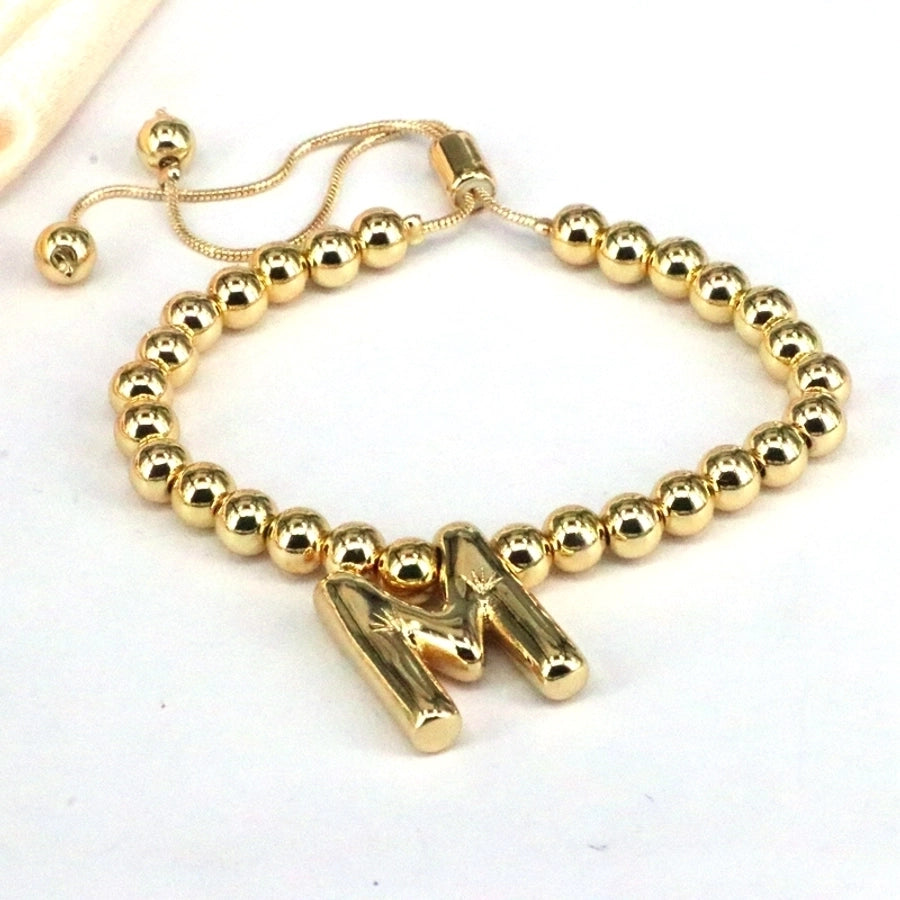 Copper Gold Plated Vintage Style Simple Style Letter Bracelets