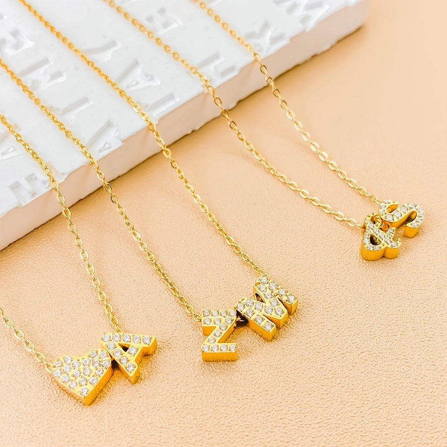 Jewelry Modern Style Simple Style Letter 304 Stainless Steel Pendant Necklace