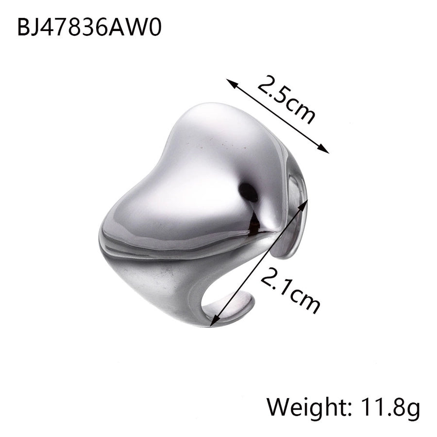 Simple Style Classic Style Solid Color Titanium Steel Plating Women's Rings