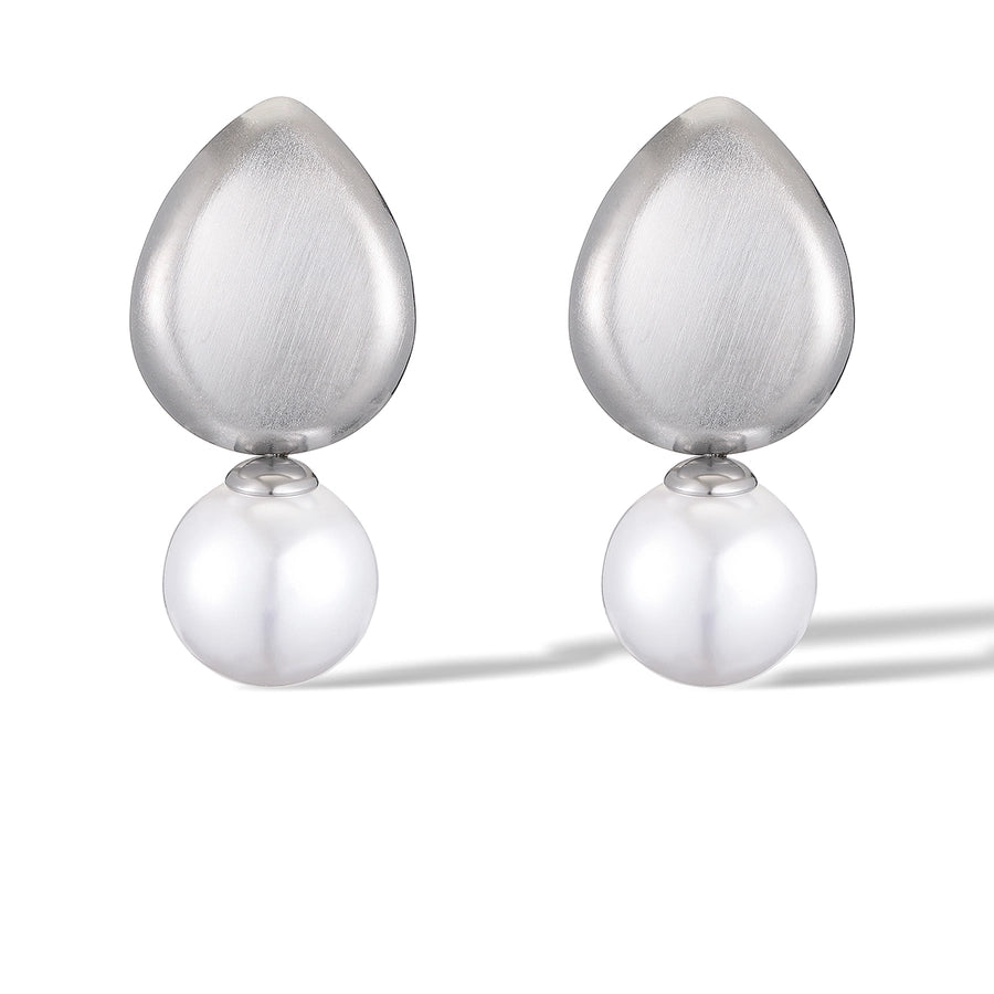 1 Pair Retro Water Droplets Plating Inlay 304 Stainless Steel Artificial Pearls 18K Gold Plated Drop Earrings