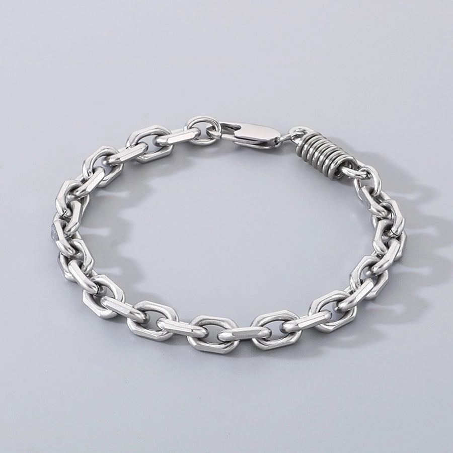 Simple Style Solid Color 304 Stainless Steel cable chain Bracelets In Bulk