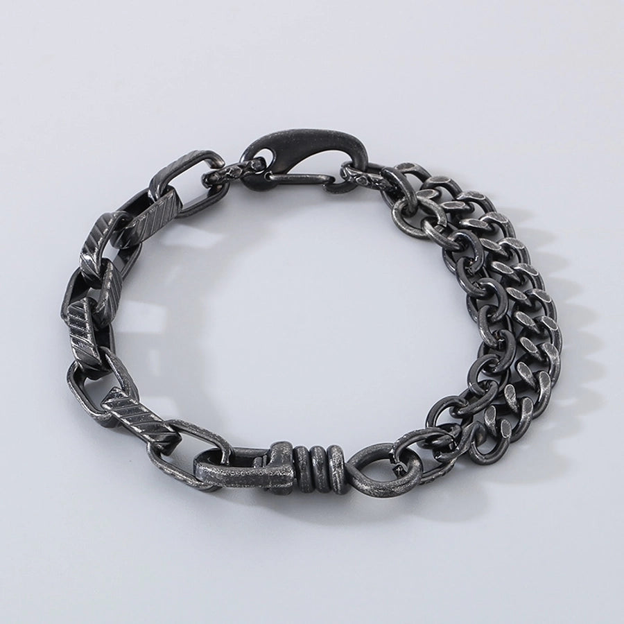 Simple Style Geometric 304 Stainless Steel Cuban Link Chain Curb Chain Bracelets In Bulk