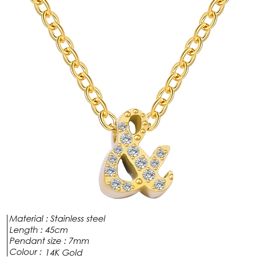 Jewelry Modern Style Simple Style Letter 304 Stainless Steel Pendant Necklace