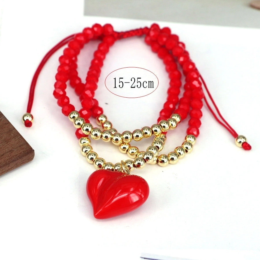 Jewelry Elegant Cute Sweet Star Cherry Heart Shape Artificial Crystal Copper Bracelets