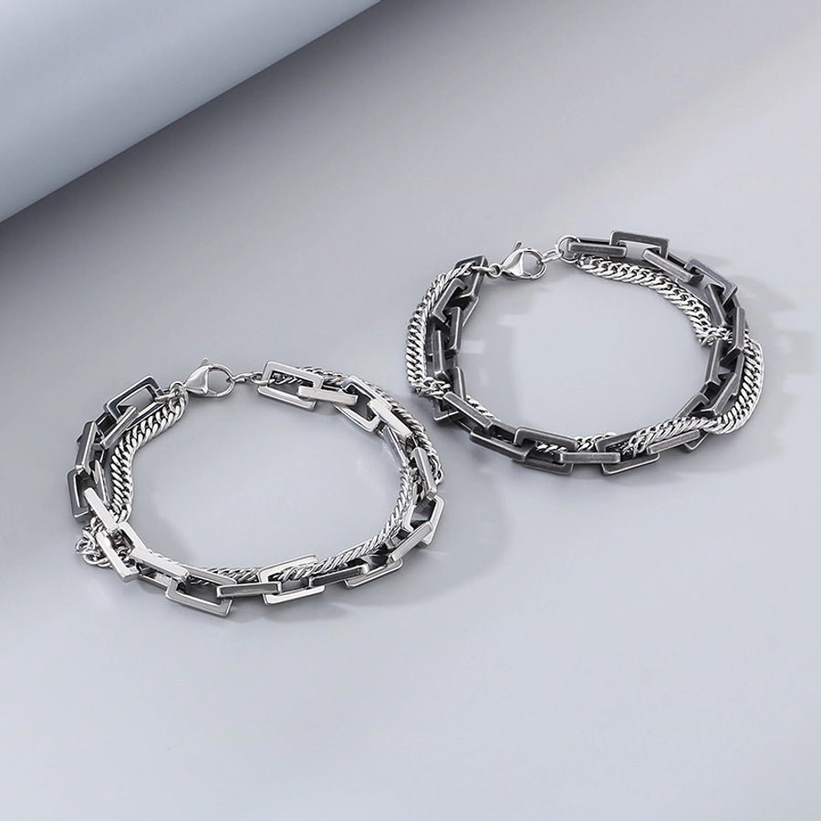 Simple Style Geometric 304 Stainless Steel  Bracelets In Bulk