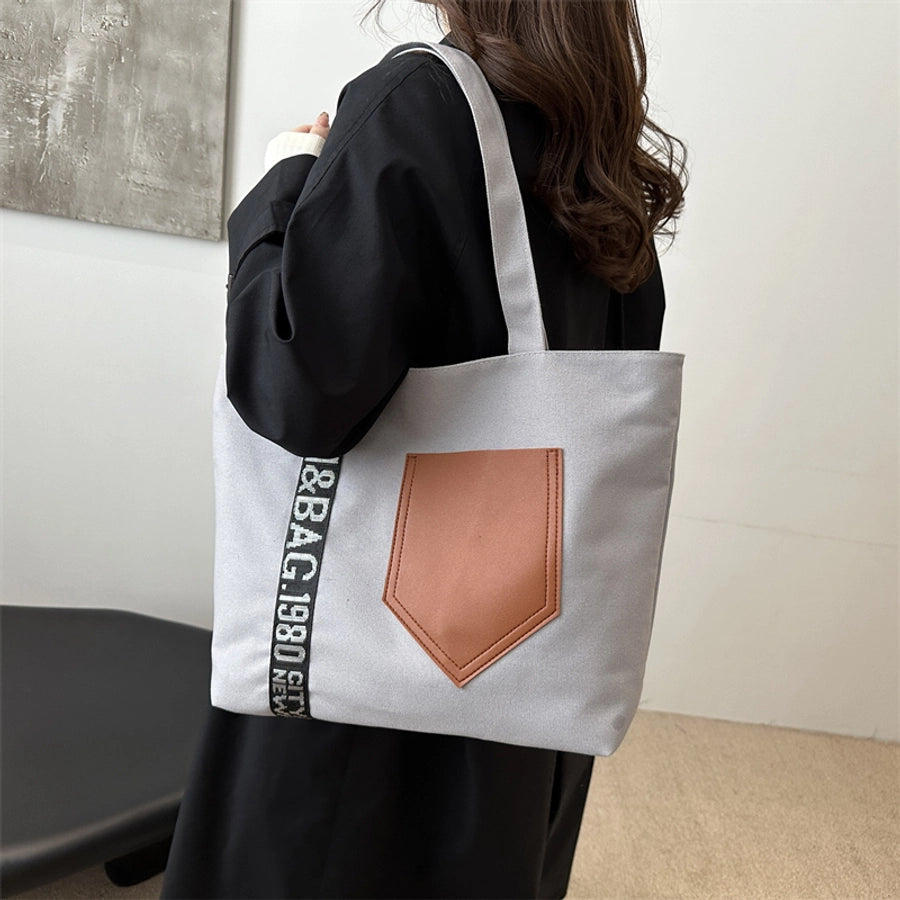 Women's Canvas Letter Streetwear Square Zipper Shoulder Bag