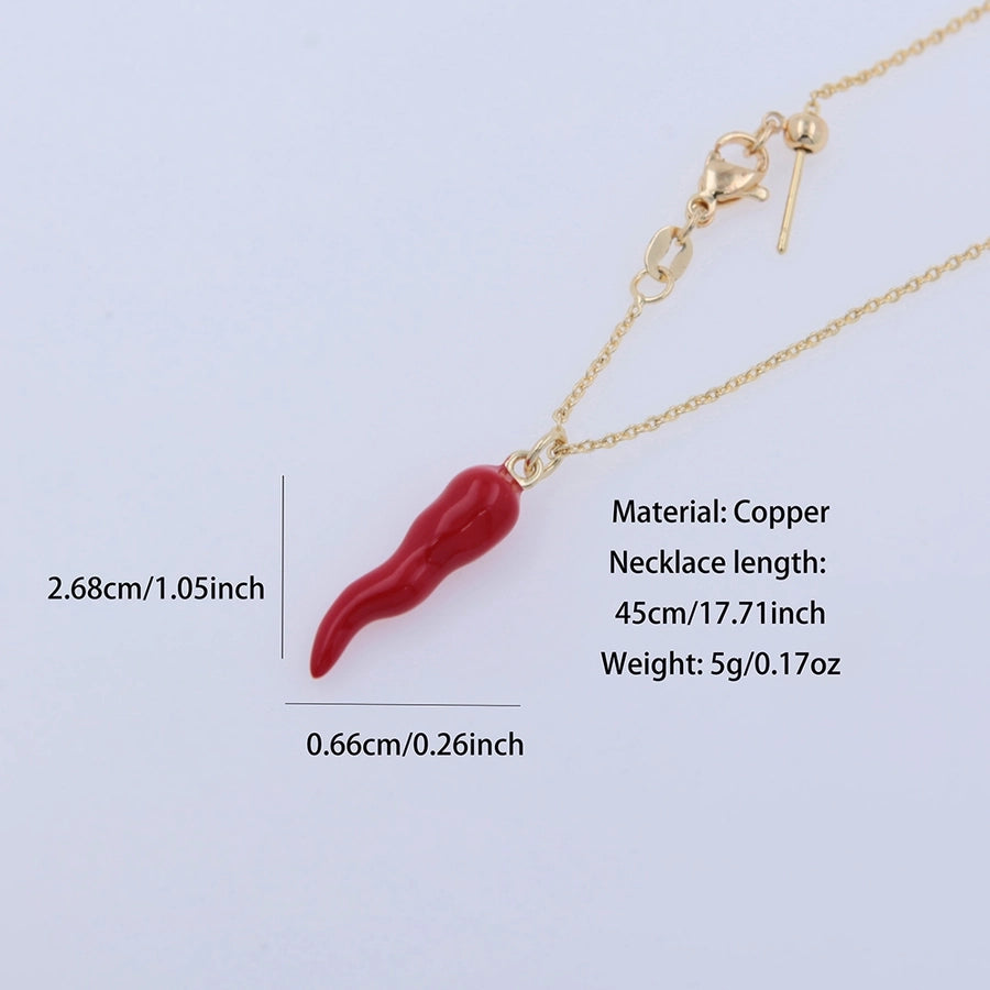 Y2K Simple Style Classic Style Eye chili 18K Gold Plated Zircon Arylic Copper  Necklace