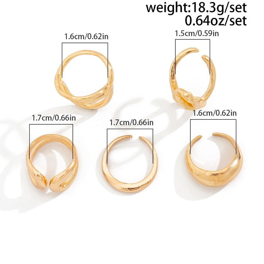 Classic Style Geometric Alloy Plating Women's Open Rings