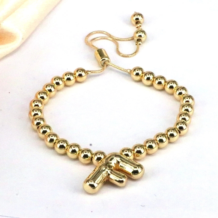 Copper Gold Plated Vintage Style Simple Style Letter Bracelets