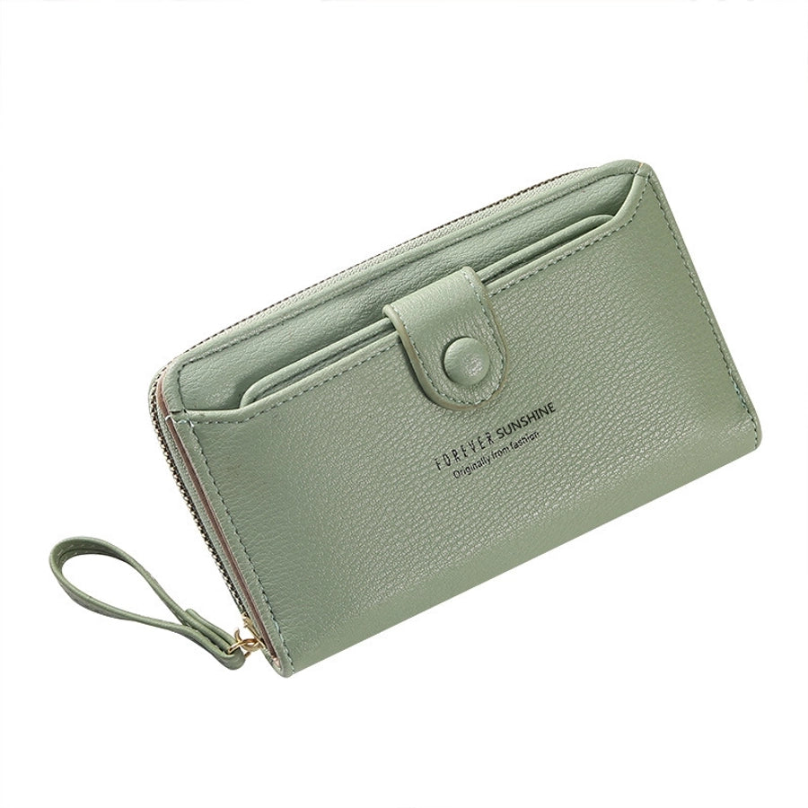 women's letter pu leather zipper wallets