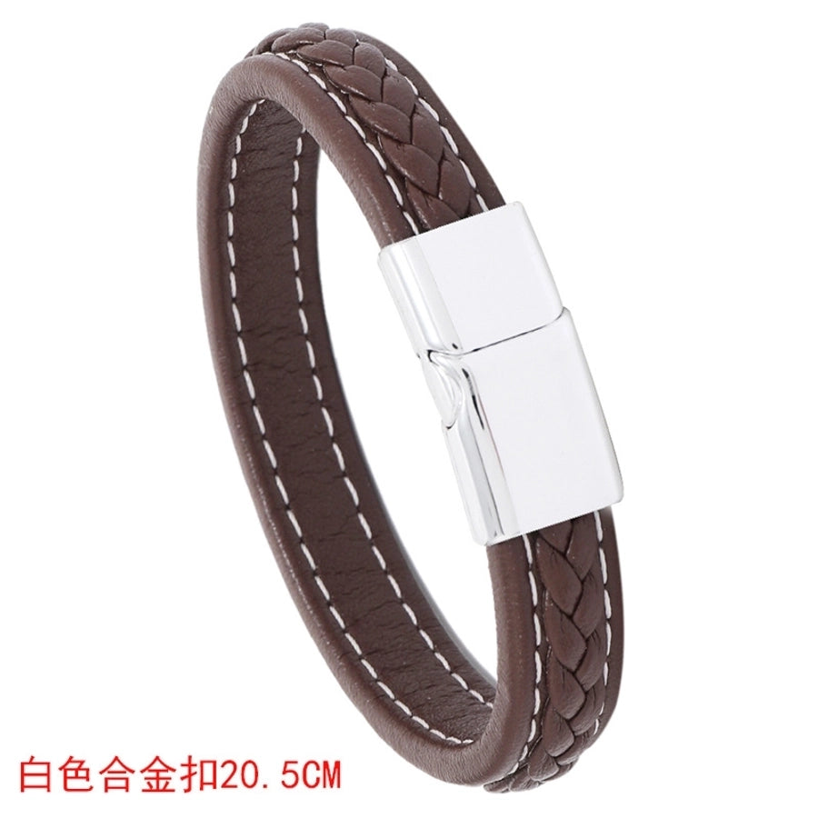 new brown casual simple braided leather bracelet