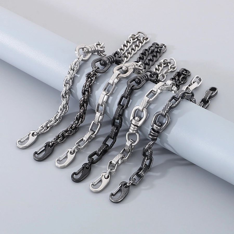 Simple Style Geometric 304 Stainless Steel Cuban Link Chain Curb Chain Bracelets In Bulk