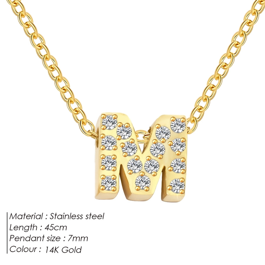Jewelry Modern Style Simple Style Letter 304 Stainless Steel Pendant Necklace