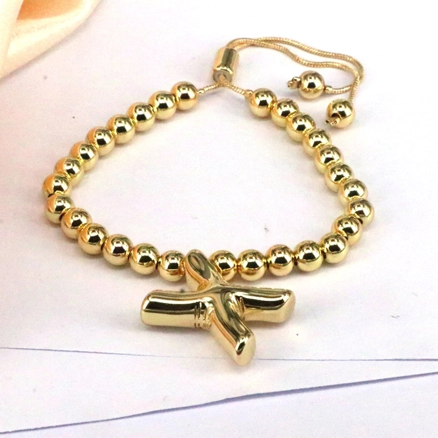 Copper Gold Plated Vintage Style Simple Style Letter Bracelets