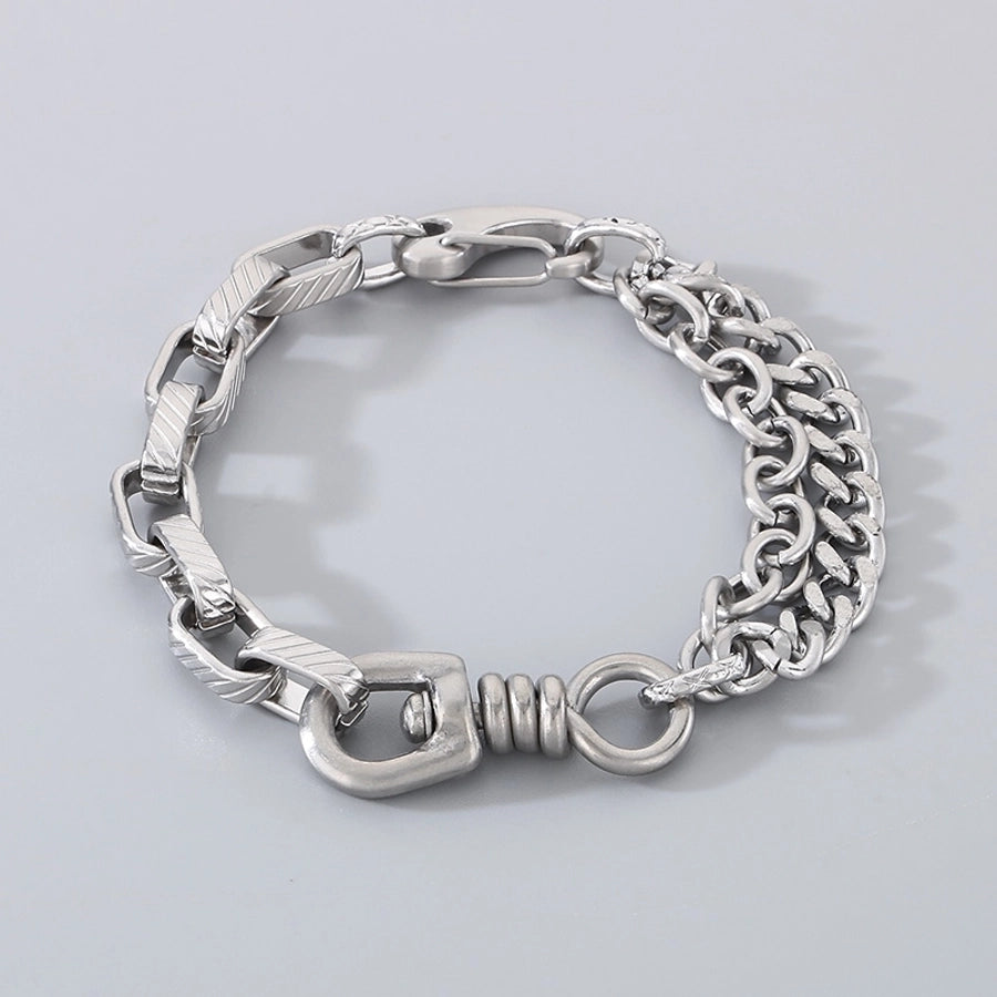 Simple Style Geometric 304 Stainless Steel Cuban Link Chain Curb Chain Bracelets In Bulk