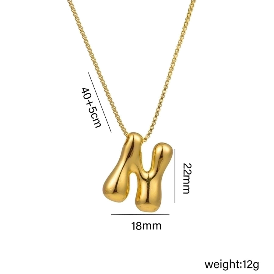 Jewelry Hip-Hop Simple Style Letter Titanium Steel 18K Gold Plated Plating Pendant Necklace