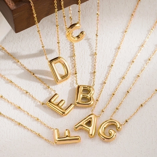 Jewelry IG Style Casual Classic Style letter 304 Stainless Steel 18K Gold Plated Solid Color