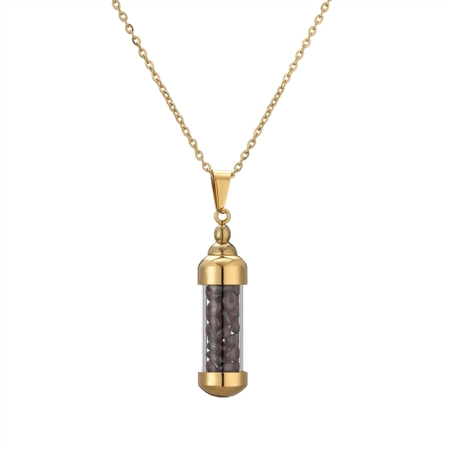 Jewelry Elegant Streetwear Geometric Stainless Steel gravel Plating Pendant Necklace