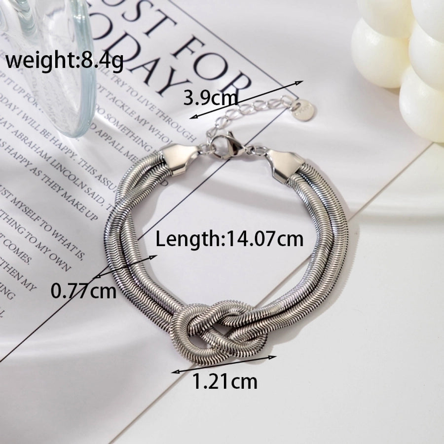 simple style knot stainless steel plating 18k gold plated bracelets necklace