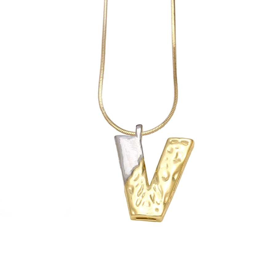 Copper 18K Gold Plated Plating Letter Pendant Necklace