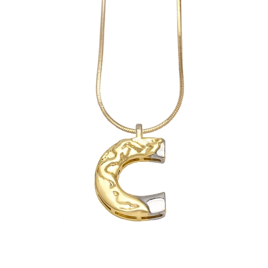 Copper 18K Gold Plated Plating Letter Pendant Necklace