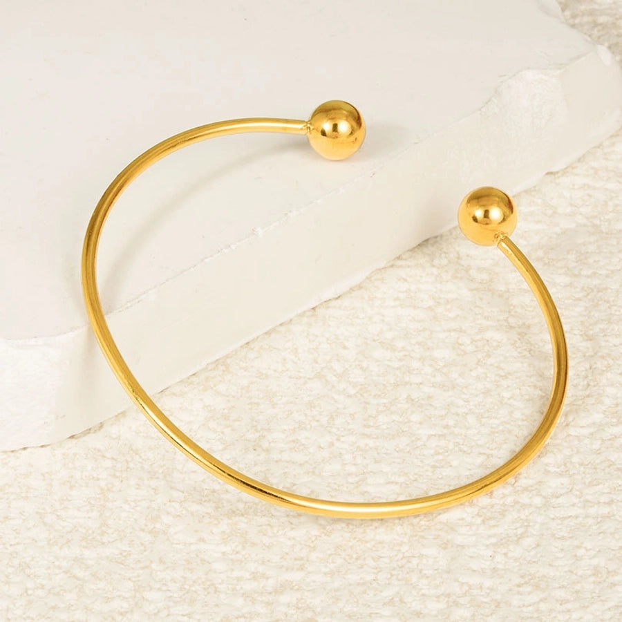 Simple Style Solid Color 304 Stainless Steel 18K Gold Plated Bangle In Bulk Stainless Steel Bracelets