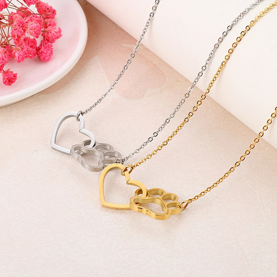 Titanium Steel 18K Gold Plated Fashion Plating Animal Necklace