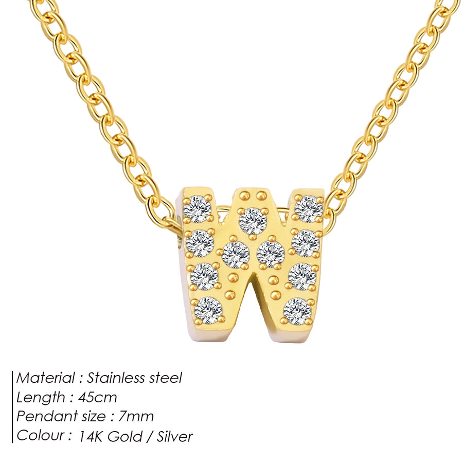 Jewelry Modern Style Simple Style Letter 304 Stainless Steel Pendant Necklace