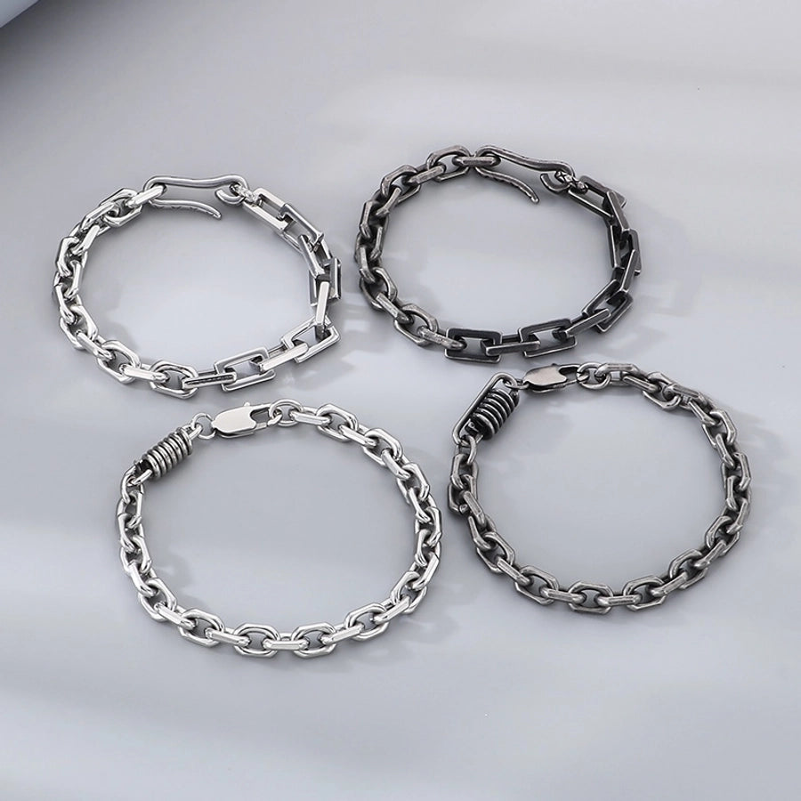 Simple Style Solid Color 304 Stainless Steel cable chain Bracelets In Bulk