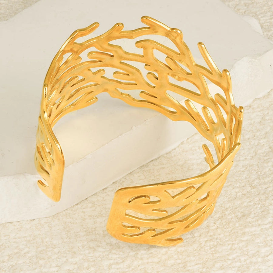 Exaggerated Solid Color 304 Stainless Steel 18K Gold Plated Bangle In Bulk Stainless Steel Bracelets