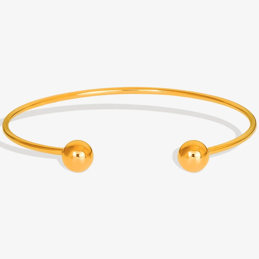 Simple Style Solid Color 304 Stainless Steel 18K Gold Plated Bangle In Bulk Stainless Steel Bracelets