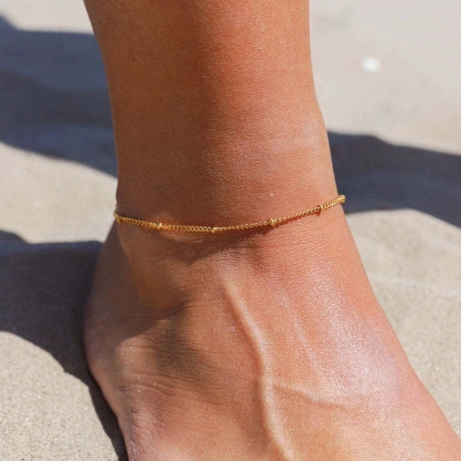 simple style geometric stainless steel plating 18k gold plated women's anklet