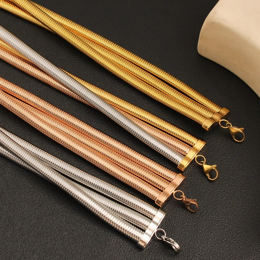 Jewelry Simple Style Oversized Commute Stripe 304 Stainless Steel 18K Gold Plated Choker