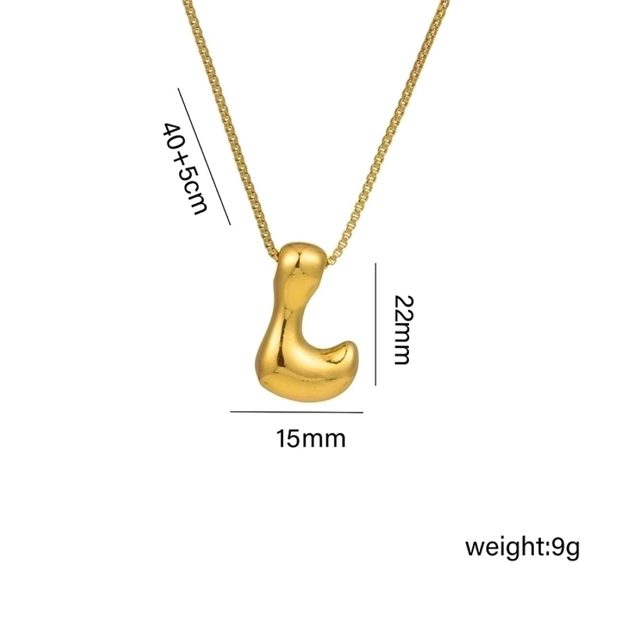 Jewelry Hip-Hop Simple Style Letter Titanium Steel 18K Gold Plated Plating Pendant Necklace