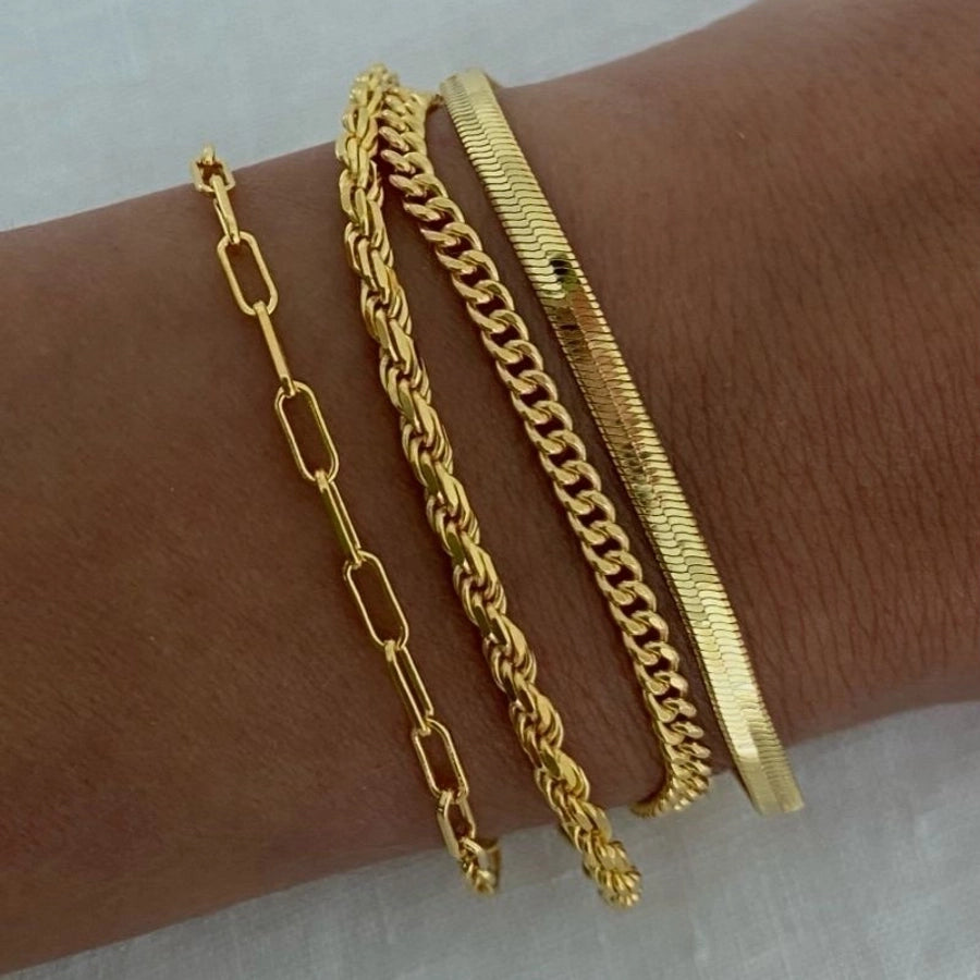 Casual Geometric 304 Stainless Steel 16K Gold Plated White Gold Plated Gold Plated Bracelets In Bulk