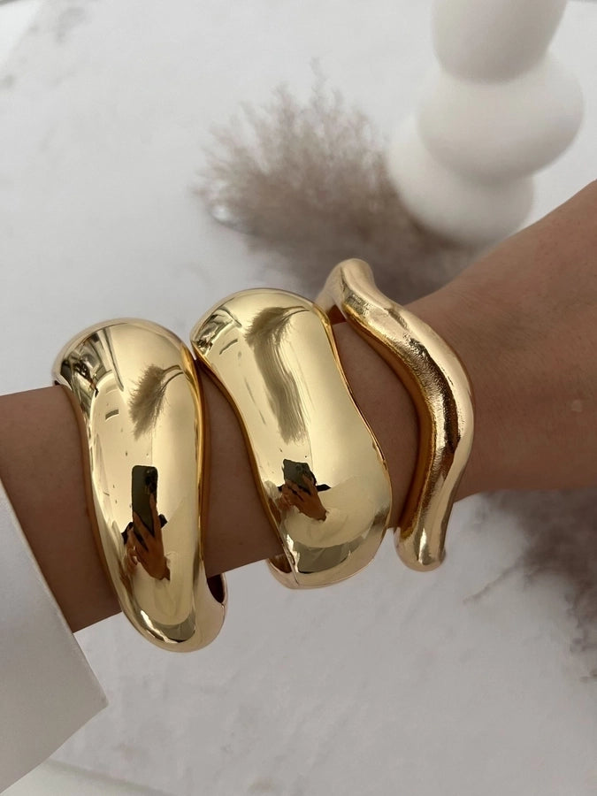 Cute Exaggerated Simple Style Irregular Metal  Bangle