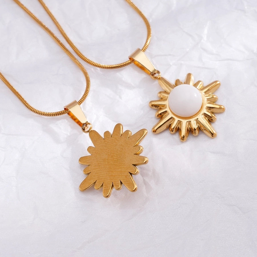 Jewelry Retro Simple Style Sun 304 Stainless Steel 316 Stainless Steel  Pendant Necklace