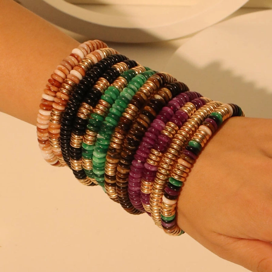 Retro Multicolor CCB Arylic Beaded Chain Beaded Bracelets