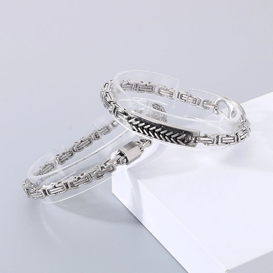 Simple Style Geometric 304 Stainless Steel  Bracelets In Bulk