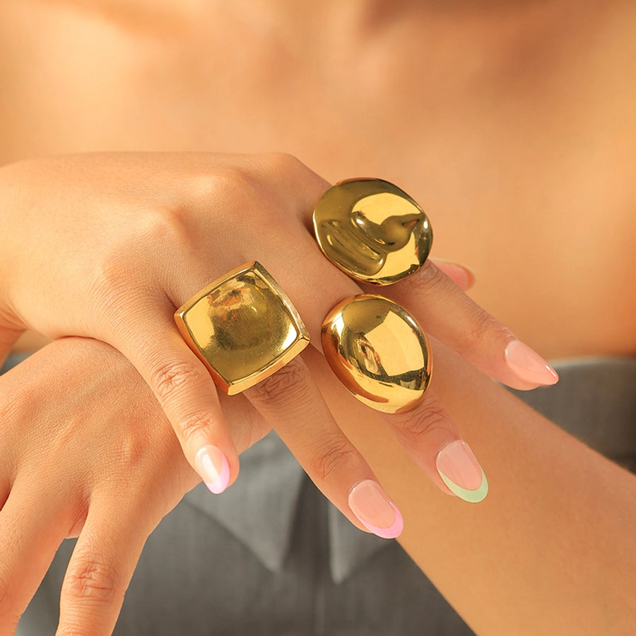 Jewelry Modern Style Simple Style Commute Geometric 304 Stainless Steel 14K Gold Plated Rings