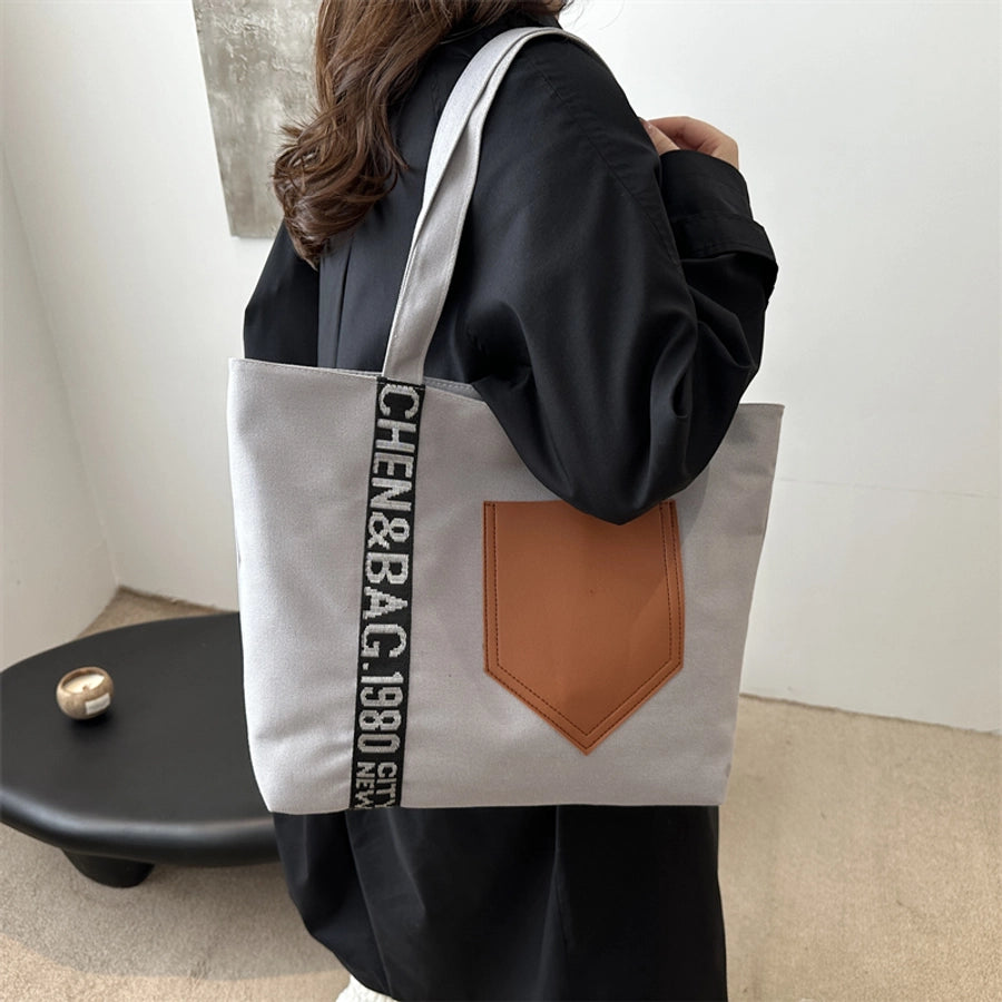 Women's Canvas Letter Streetwear Square Zipper Shoulder Bag