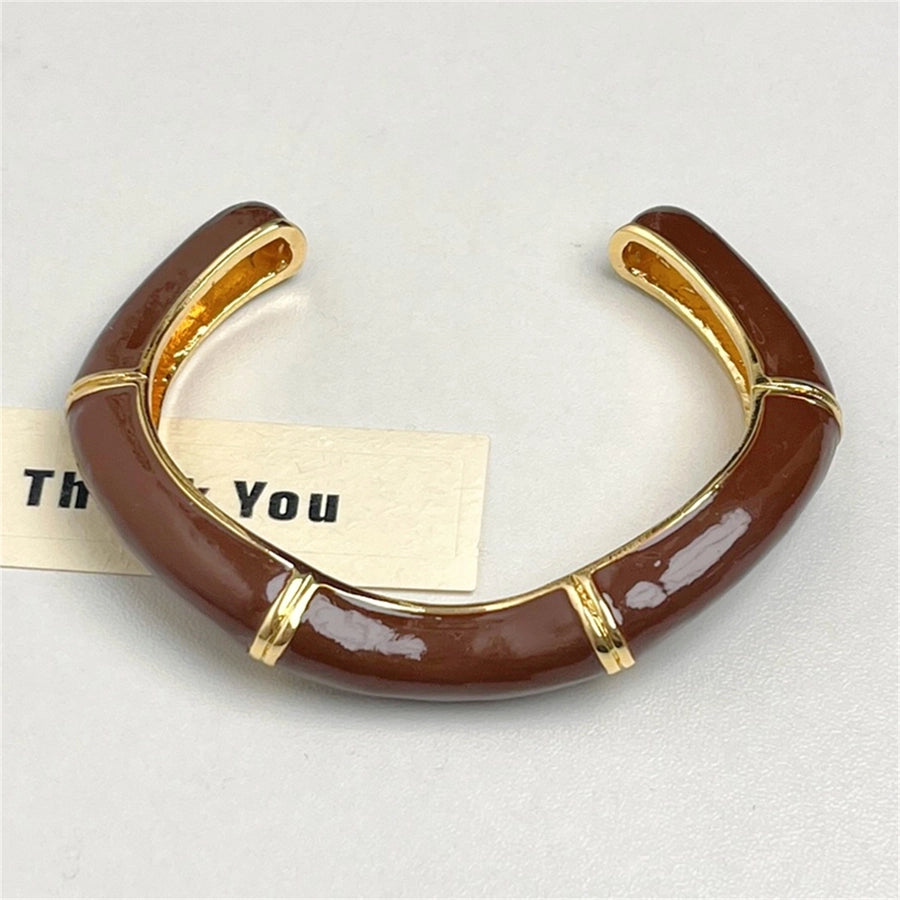 Jewelry Casual Vintage Style Simple Style Waves Copper Alloy Enamel Bangle