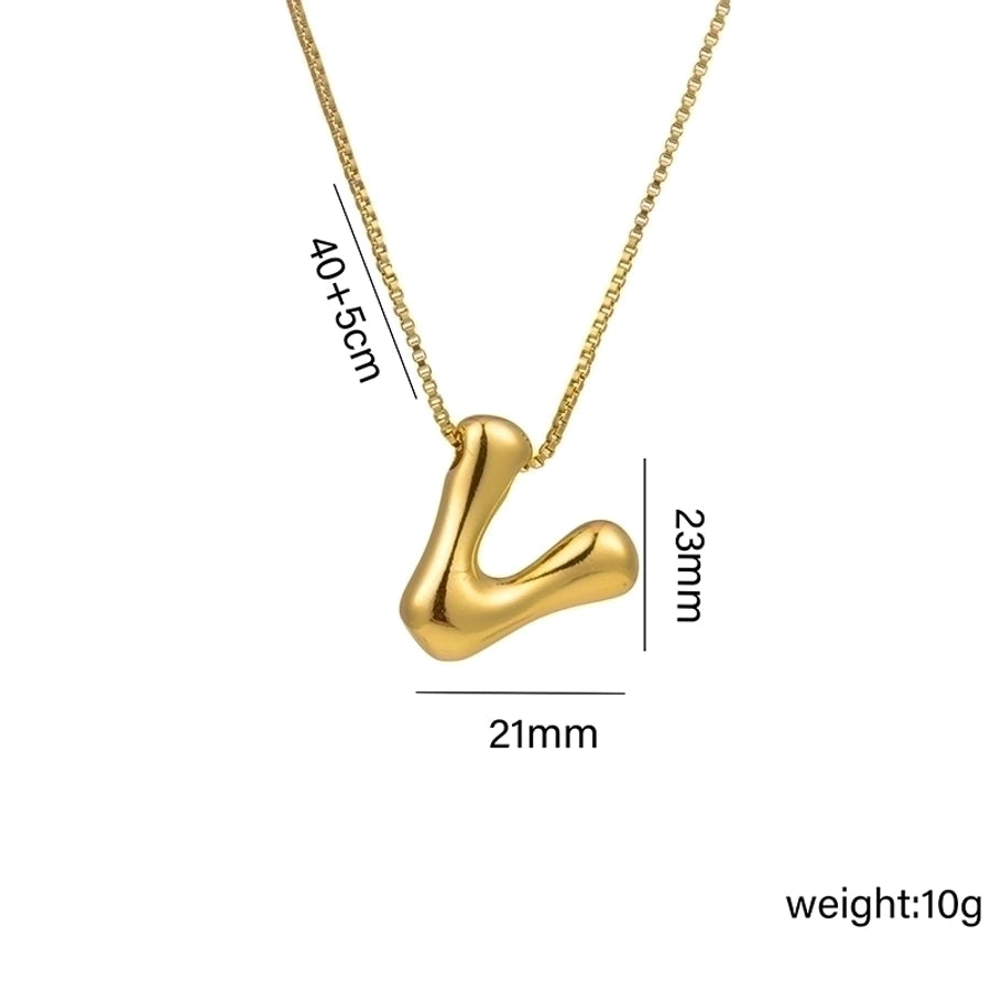 Jewelry Hip-Hop Simple Style Letter Titanium Steel 18K Gold Plated Plating Pendant Necklace