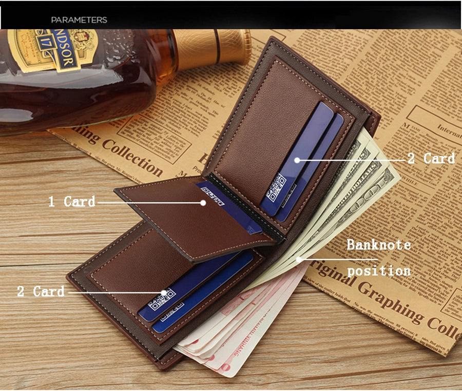 new men's wallet korean-style short wallet glossy wallet fashion loose-leaf soft leather beauty wallet factory