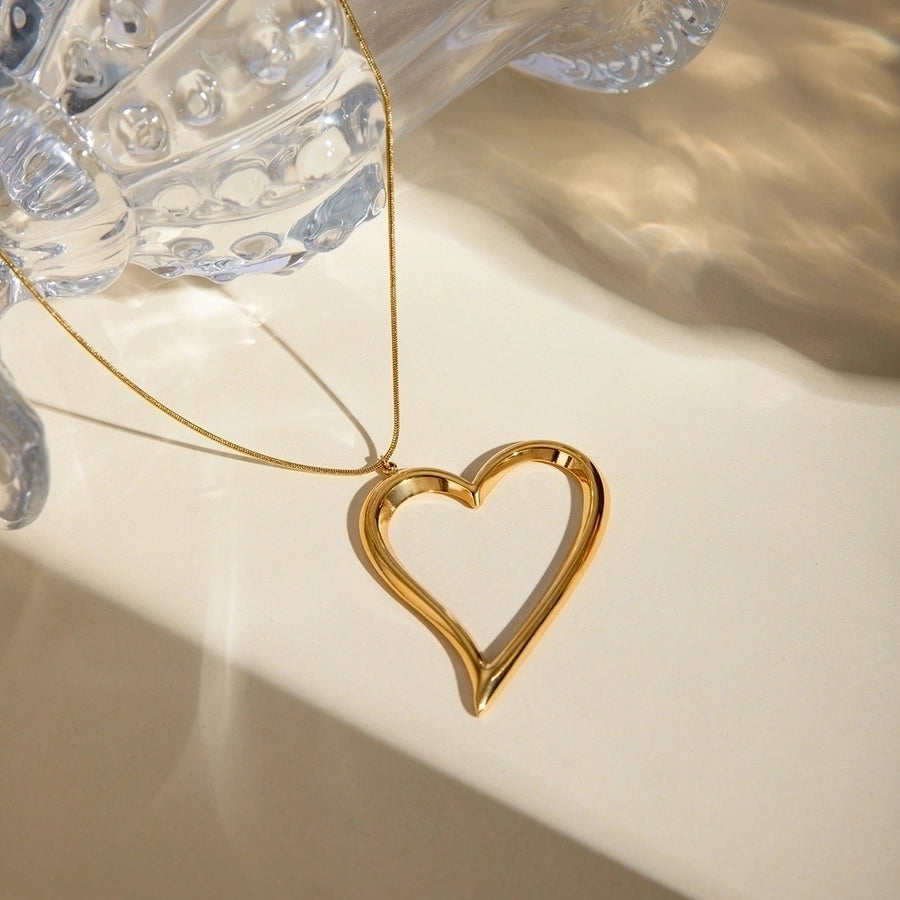 Jewelry IG Style Basic Classic Style Heart Shape 304 Stainless Steel 18K Gold Plated Plating Earrings Necklace