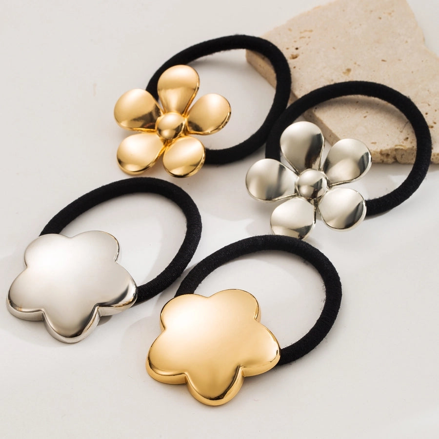 Elegant Simple Style Women's Flower Alloy Cloth Hair Tie