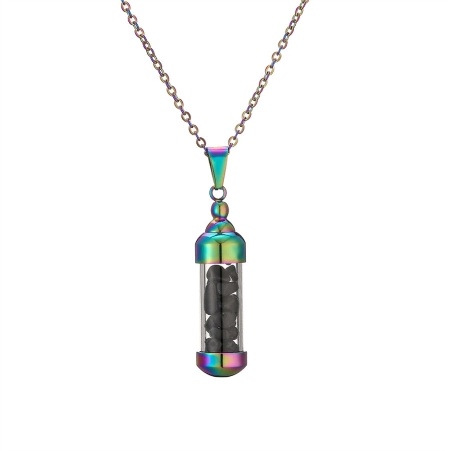 Jewelry Elegant Streetwear Geometric Stainless Steel gravel Plating Pendant Necklace